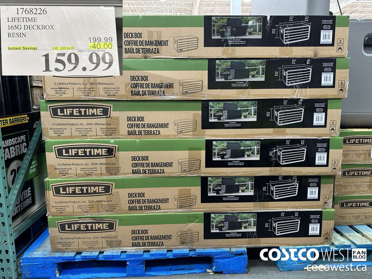 1768226 LIFETIME 165G DECKBOX RESIN ($40.00 INSTANT SAVINGS EXPIRES ON 2025-06-30) $159.99