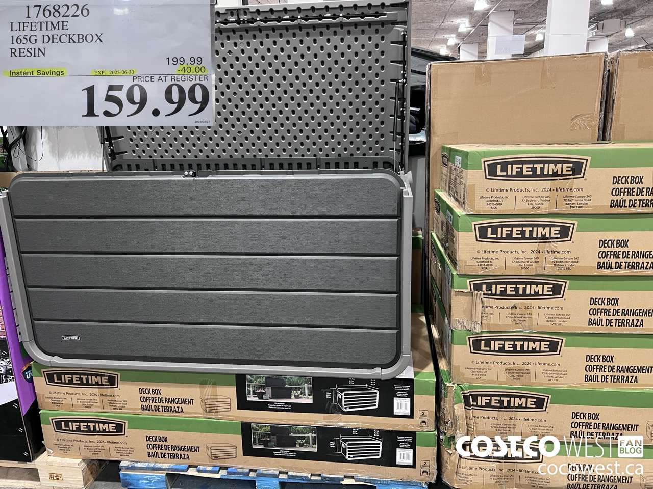 1768226 LIFETIME 165G DECKBOX RESIN ($40.00 INSTANT SAVINGS EXPIRES ON 2025-06-30) $159.99