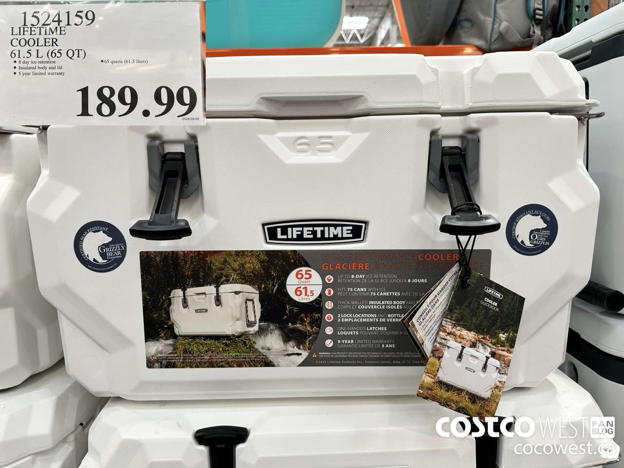 1524159 LIFETIME COOLER 61.5L (65QT) $189.99