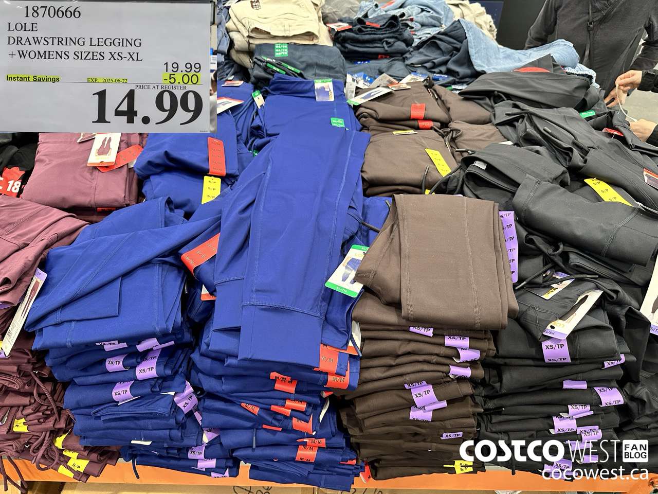 1870666 LOLE DRAWSTRING LEGGINGS WOMENS SIZES XS-XL ($5.00 INSTANT SAVINGS EXPIRES ON 2025-06-22) $14.99