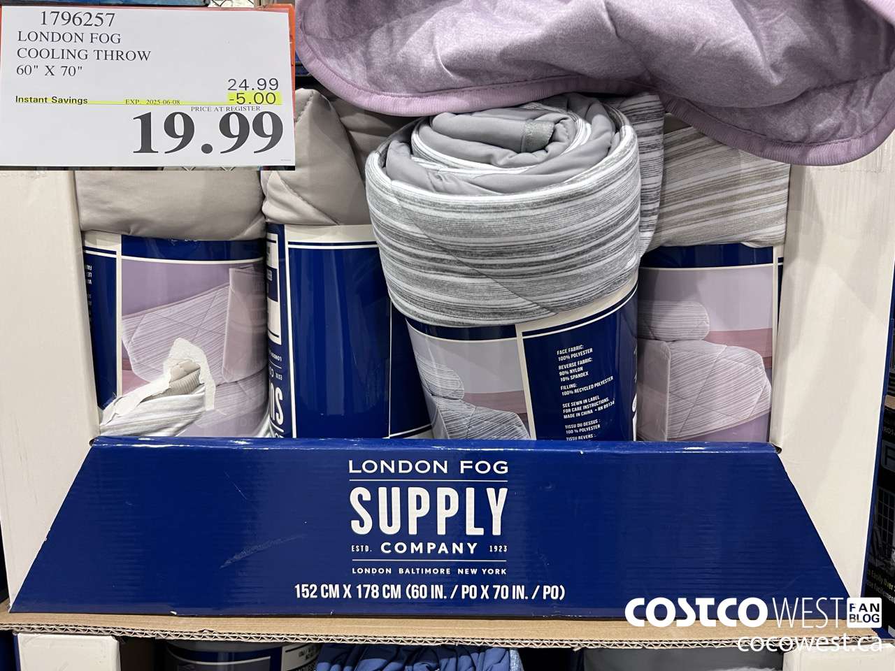 1796257 LONDON FOG COOLING THROW 60