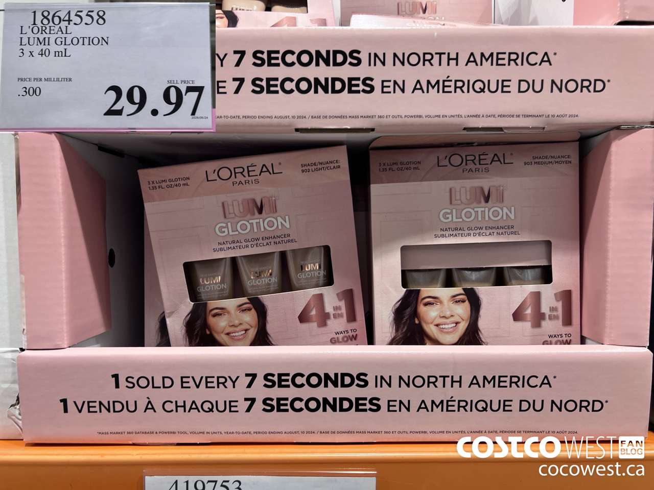 1864558 L'OREAL LUMI GLOTION 3 X 40ML $29.97