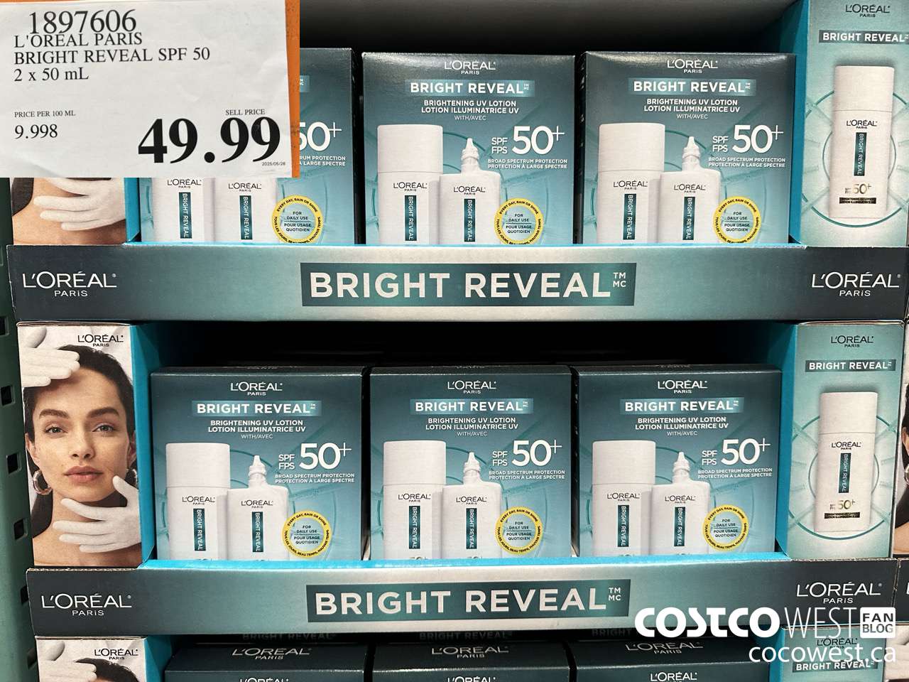 1897606 L'OREAL PARIS BRIGHT REVEAL SPF 50 2 X 50ML $49.99