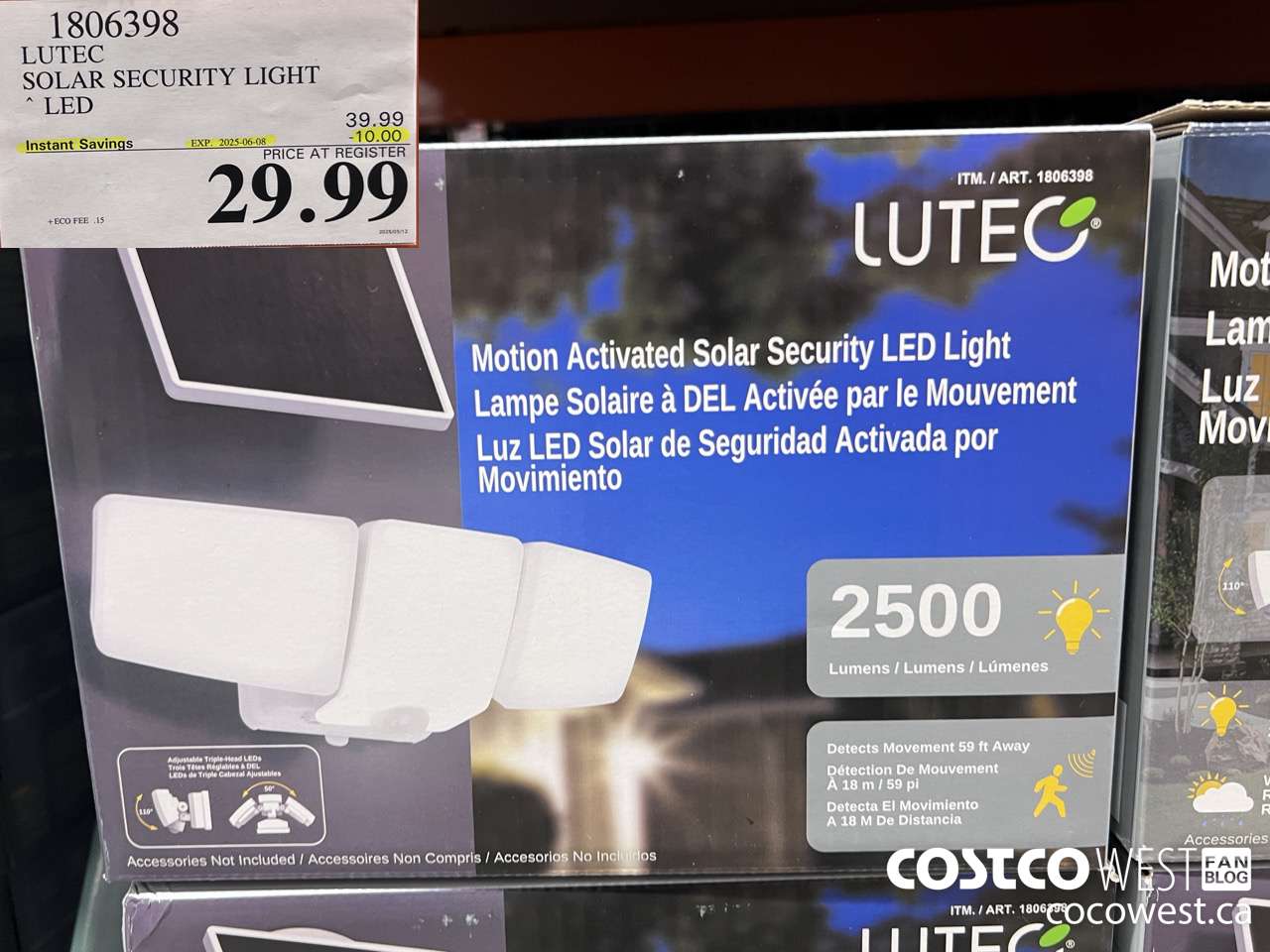 1806398 LUTEC SOLAR SECURITY LIGHT LED ($10.00 INSTANT SAVINGS EXPIRES ON 2025-06-08) $29.99