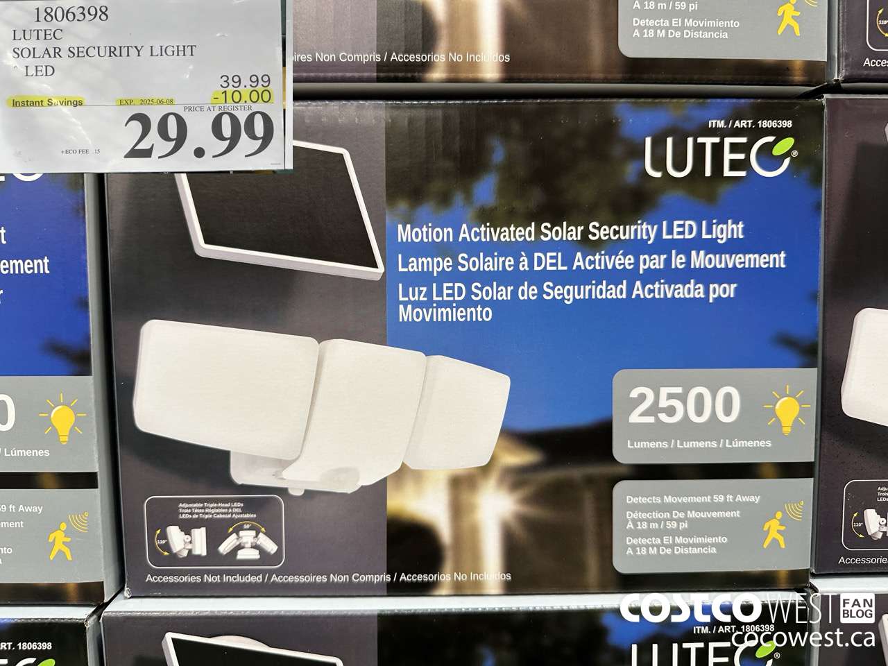 1806398 LUTEC SOLAR SECURITY LIGHT LED ($10.00 INSTANT SAVINGS EXPIRES ON 2025-06-08) $29.99