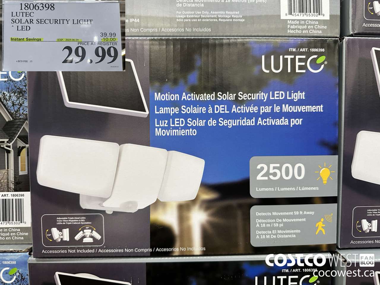 1806398 LUTEC SOLAR SECURITY LIGHT LED ($10.00 INSTANT SAVINGS EXPIRES ON 2025-06-29) $29.99