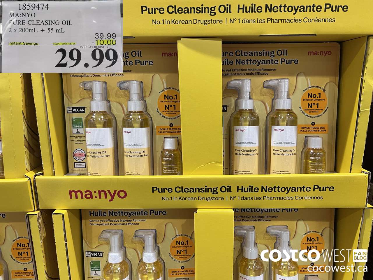 1859474 MA:NYO PURE CLEANSING OIL 2 X 200ML + 50ML ($10.00 INSTANT SAVINGS EXPIRES ON 2025-06-15) $29.99