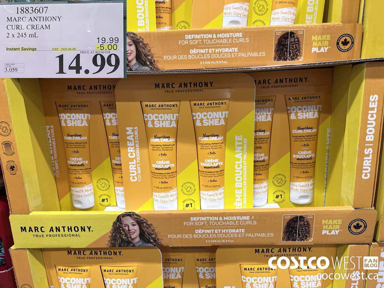 1883607 MARC ANTHONY CURL CREAM 2 X 245ML ($5.00 INSTANT SAVINGS EXPIRES ON 2025-06-08) $14.99