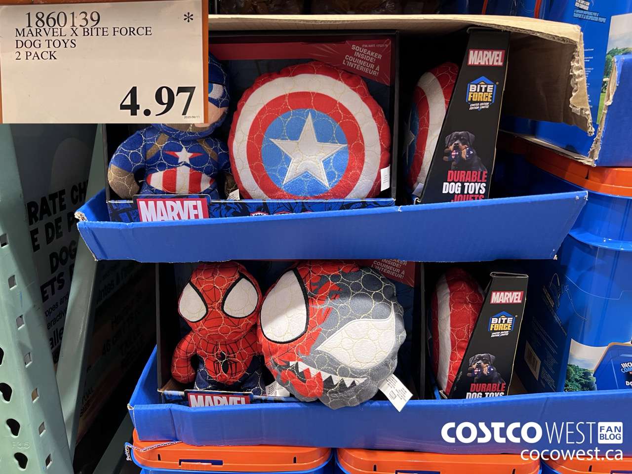 1860139 MARVEL X BITE FORCE DOG TOYS 2 PACK  $4.97