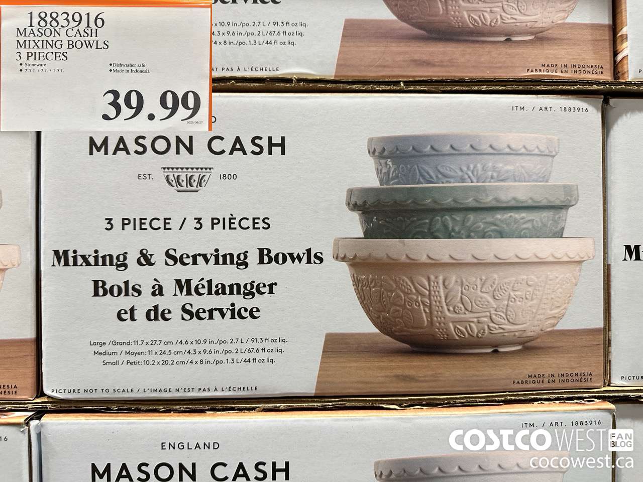 1883916 MASON CASH MIXING BOWLS 3 PIECES $39.99