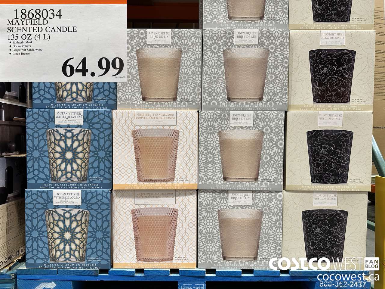 1868034 MAYFIELD SCENTED CANDLE 135 OZ (4L) $64.99