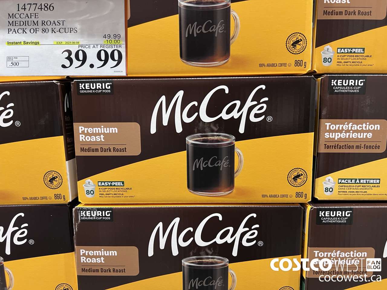 1477486 MCCAFE MEDIUM ROAST K-CUPS 80 COUNT ($10.00 INSTANT SAVINGS EXPIRES ON 2025-06-08) $39.99