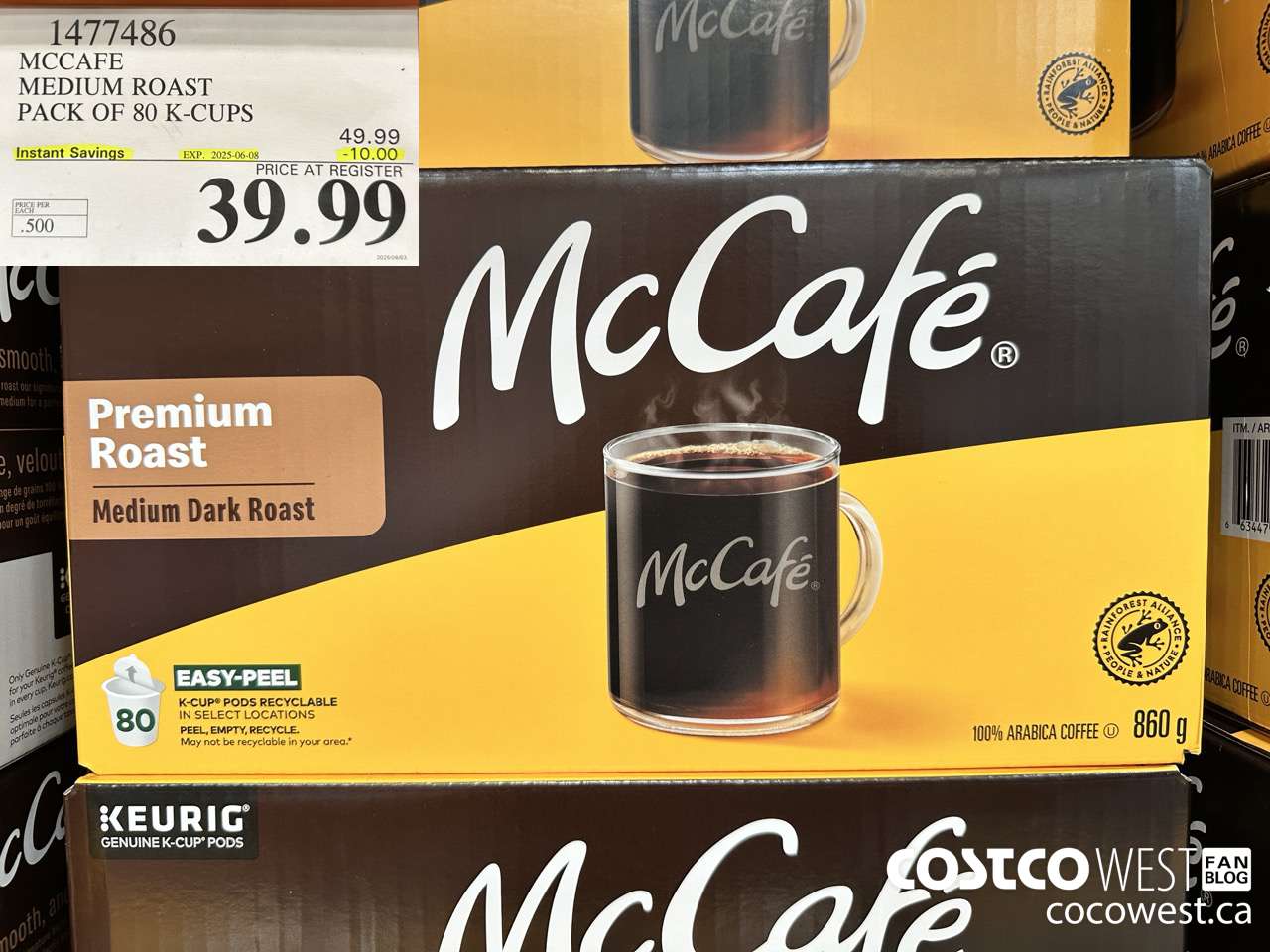 1477486 MCCAFE MEDIUM ROAST K-CUPS 80 COUNT ($10.00 INSTANT SAVINGS EXPIRES ON 2025-06-08) $39.99