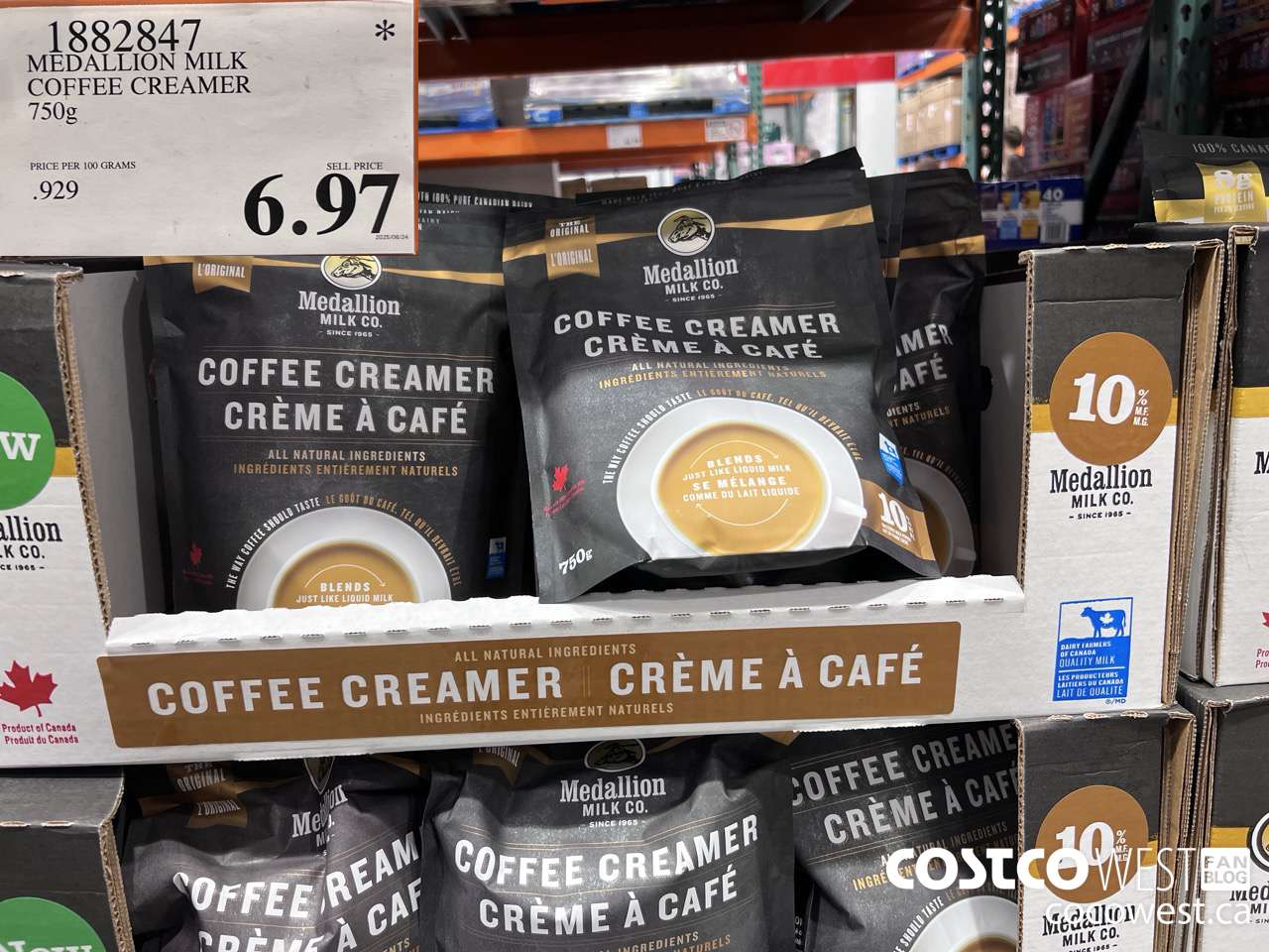 1882847 MEDALLION MILK COFFEE CREAMER 750ML $6.97