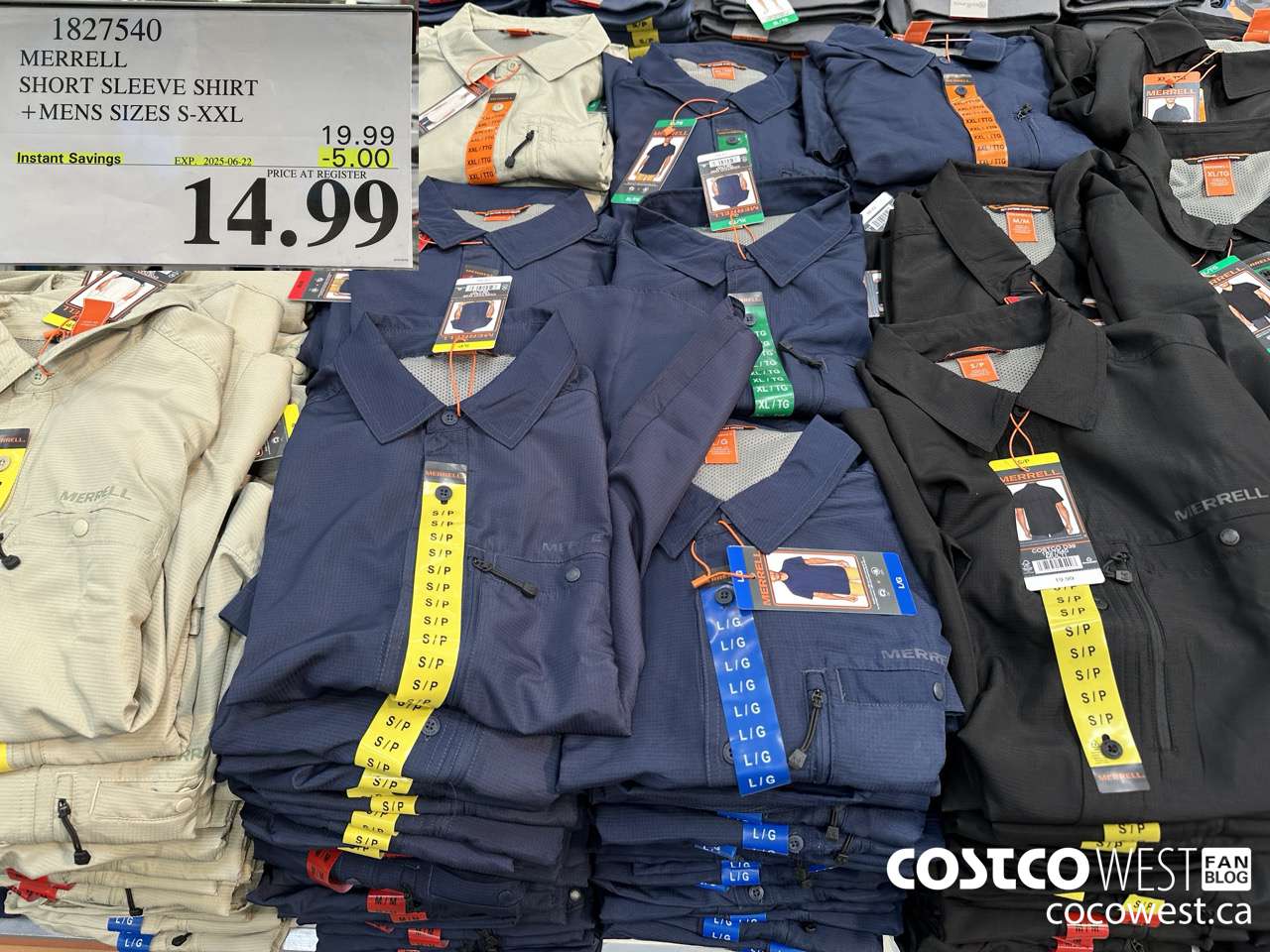 1827540 MERRELL SHORT SLEEVE SHIRT MENS SIZES S-XXL ($5.00 INSTANT SAVINGS EXPIRES ON 2025-06-22) $14.99