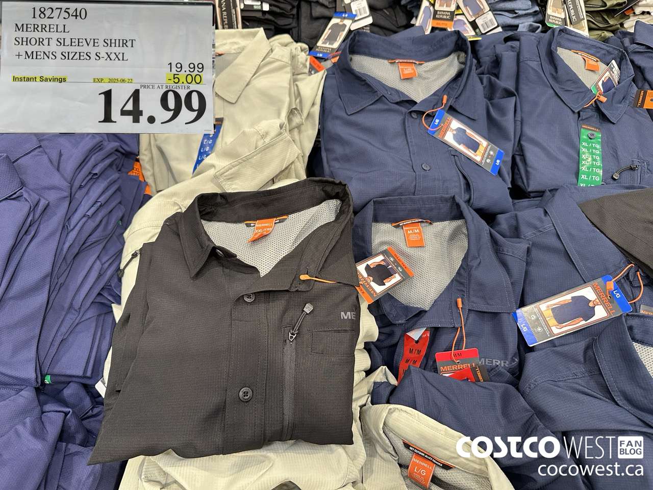 1827540 MERRELL SHORT SLEEVE SHIRT MENS SIZES S-XXL ($5.00 INSTANT SAVINGS EXPIRES ON 2025-06-22) $14.99