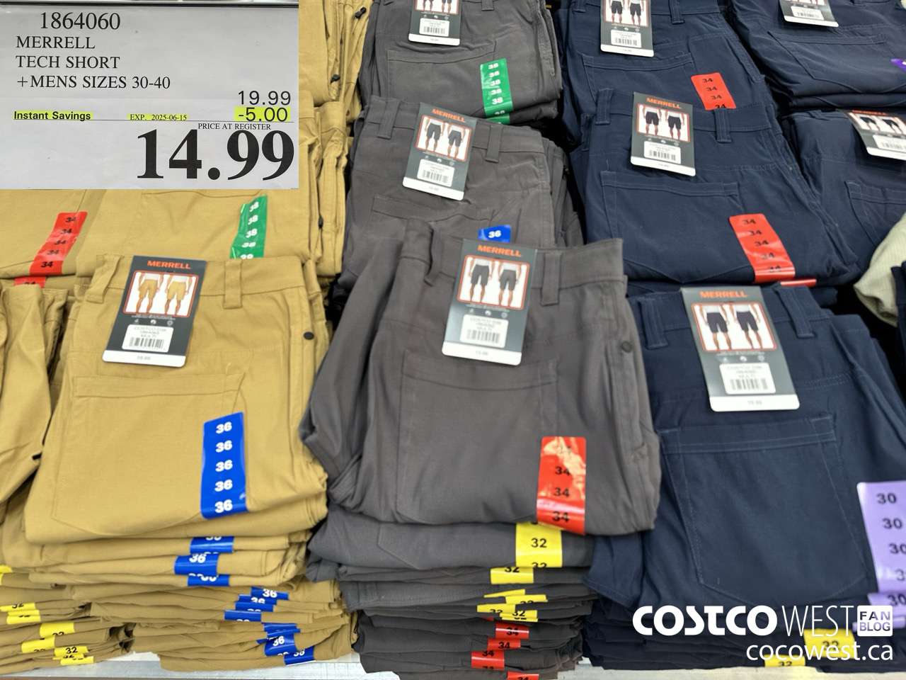 1864060 MERRELL TECH SHORT MENS SIZES 30-40 ($5.00 INSTANT SAVINGS EXPIRES ON 2025-06-15) $14.99