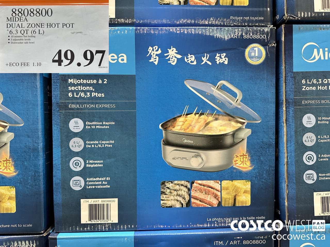 8808800 MIDEA DUAL ZONE HOT POT 6.3QT (6L) $49.97