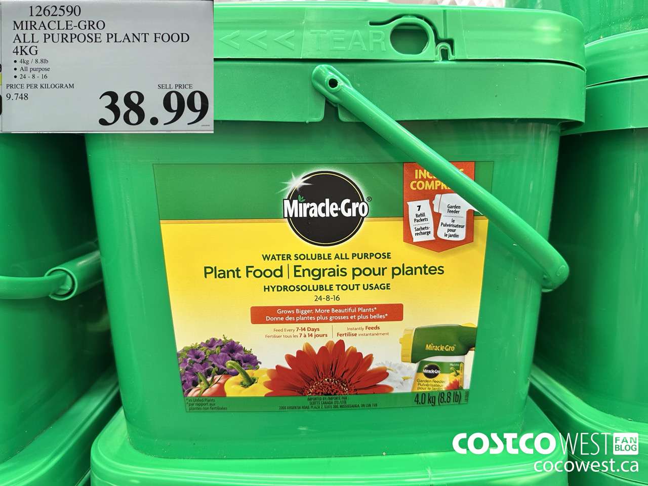 1262590 MIRACLE-GRO ALL PURPOSE PLANT FOOD 4KG $38.99
