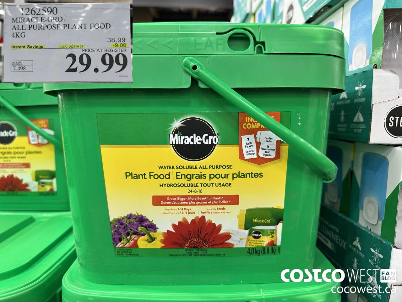 1262590 MIRACLE-GRO ALL PURPOSE PLANT FOOD 4KG ($9.00 INSTANT SAVINGS EXPIRES ON 2025-06-29) $29.99
