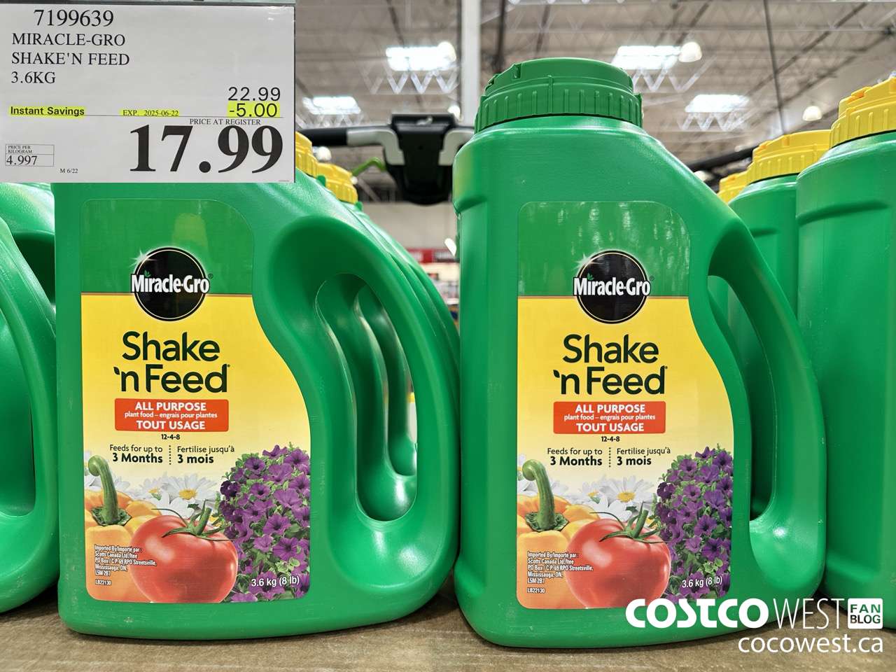 7199639 MIRACLE-GRO SHAKE'N FEED 3.6KG ($5.00 INSTANT SAVINGS EXPIRES ON 2025-06-22) $17.99