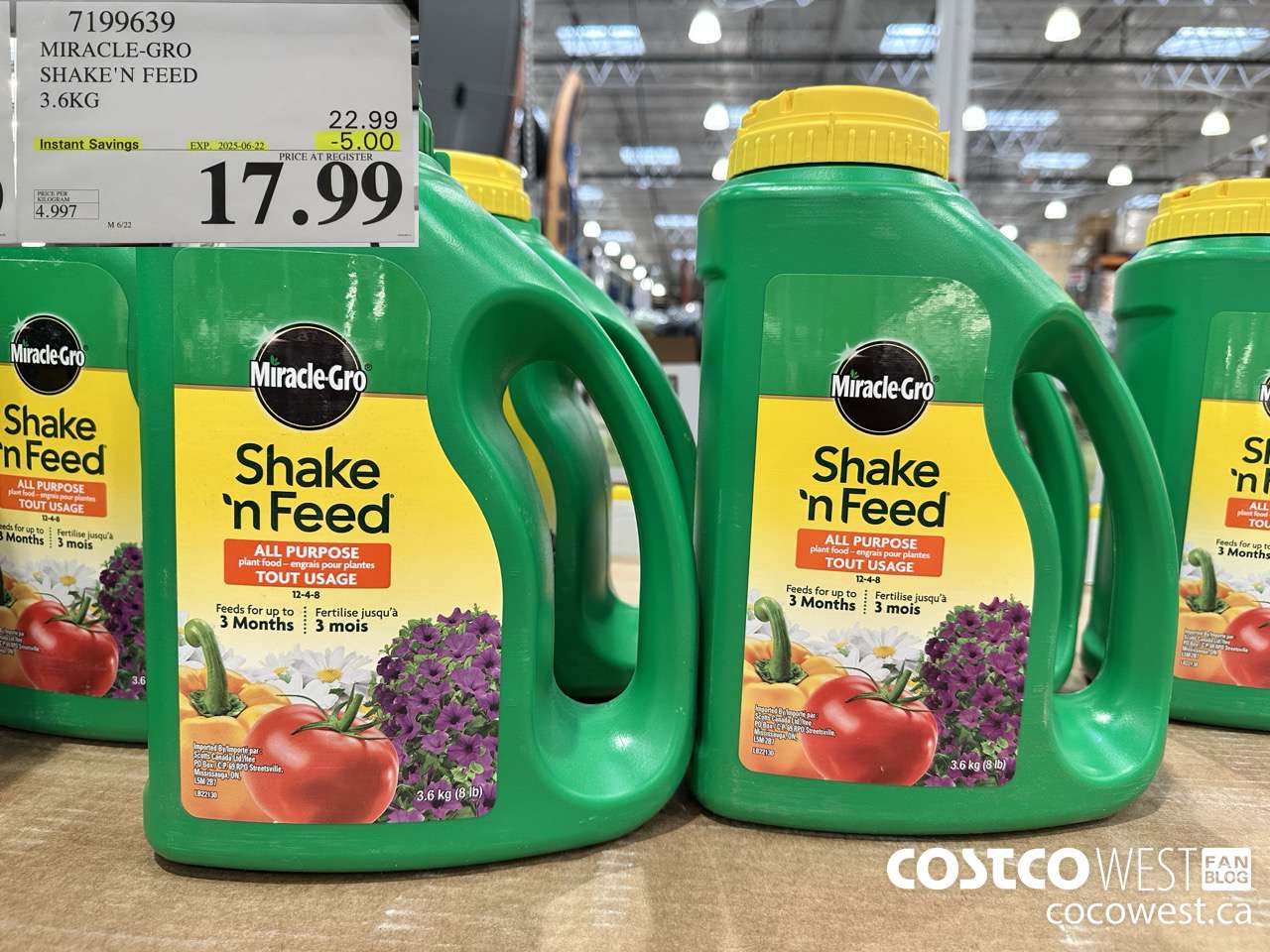 7199639 MIRACLE-GRO SHAKE'N FEED 3.6KG ($5.00 INSTANT SAVINGS EXPIRES ON 2025-06-22) $17.99