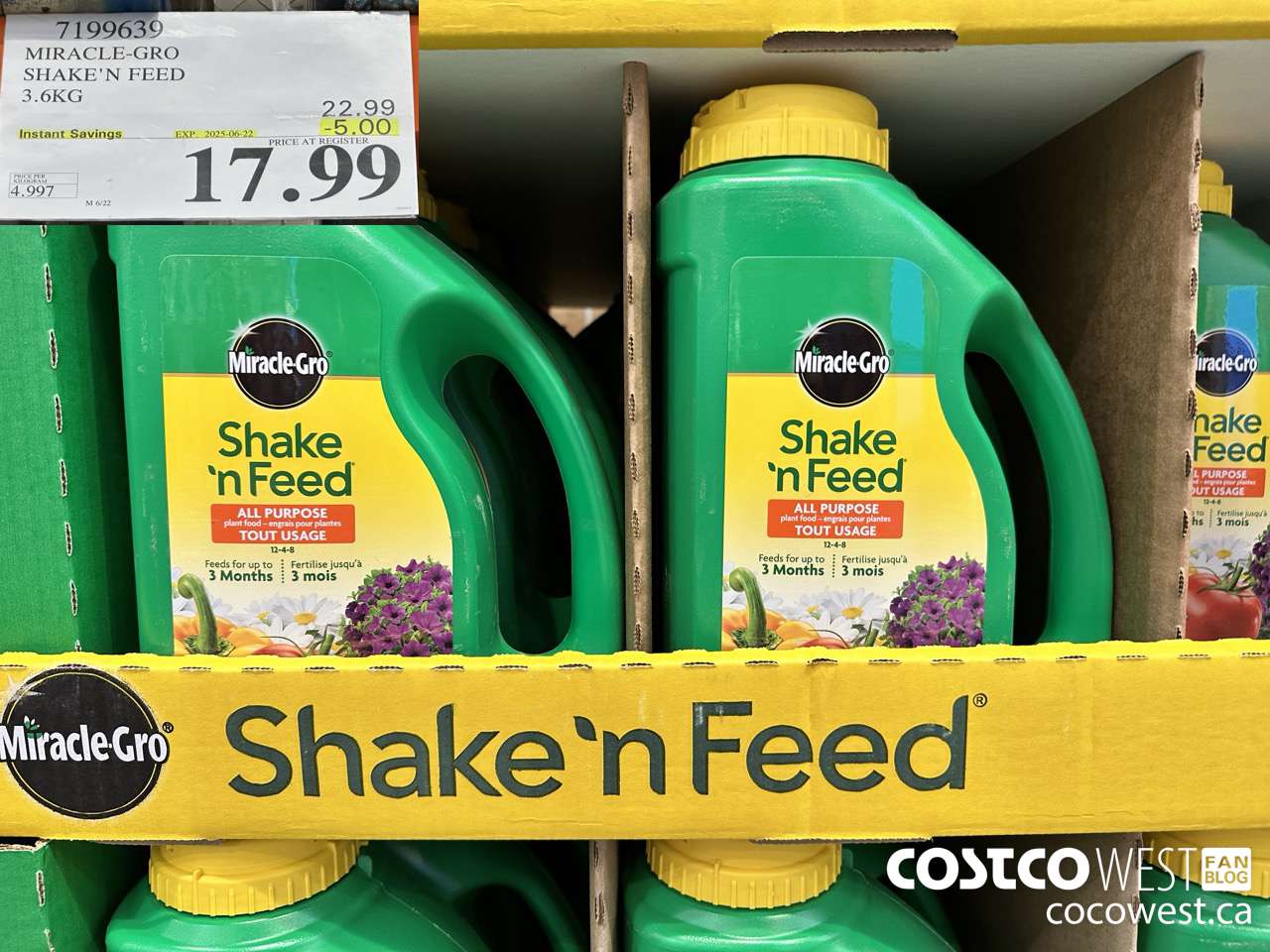 7199639 MIRACLE-GRO SHAKE'N FEED 3.6KG ($5.00 INSTANT SAVINGS EXPIRES ON 2025-06-22) $17.99