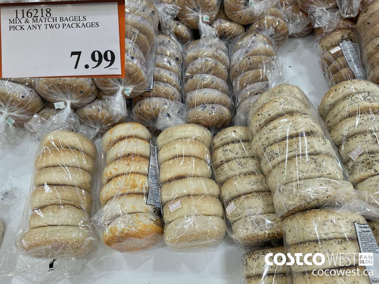 116218 MIX & MATCH BAGELS PICK ANY TWO PACKAGES $7.99