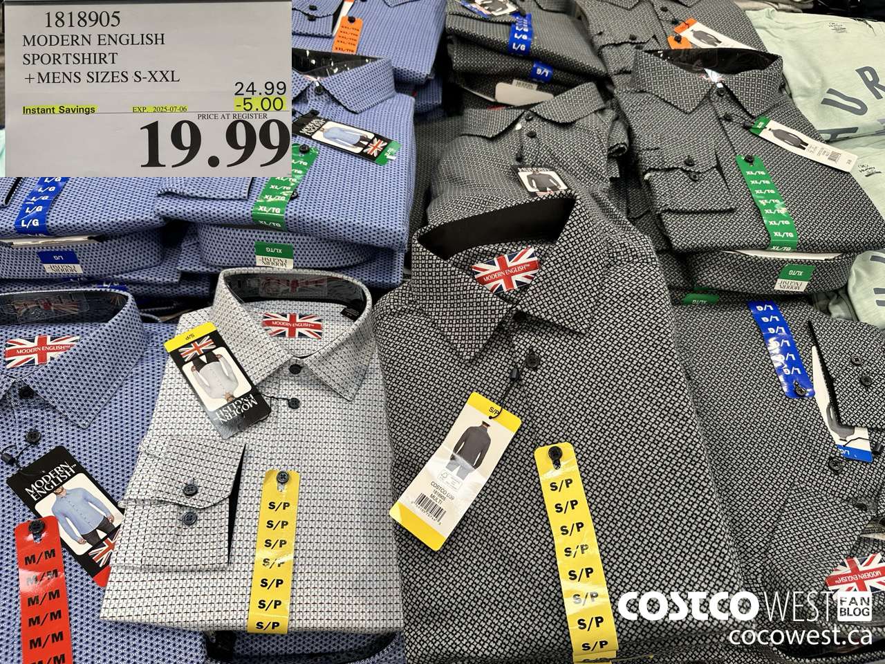 1818905 MODERN ENGLISH SPORTSHIRT MENS SIZES S-XXL ($5.00 INSTANT SAVINGS EXPIRES ON 2025-07-06) $19.99