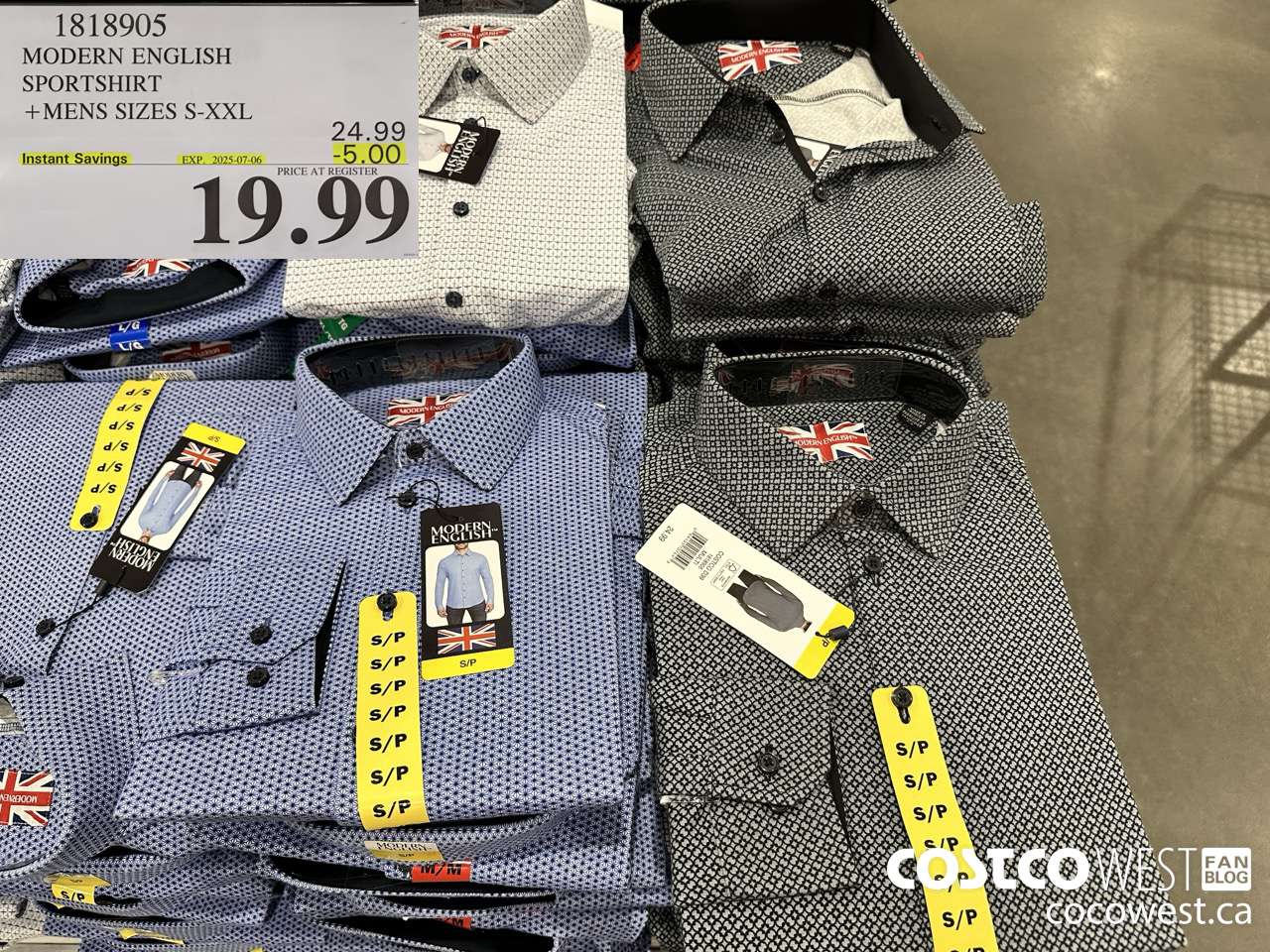 1818905 MODERN ENGLISH SPORTSHIRT MENS SIZES S-XXL ($5.00 INSTANT SAVINGS EXPIRES ON 2025-07-06) $19.99