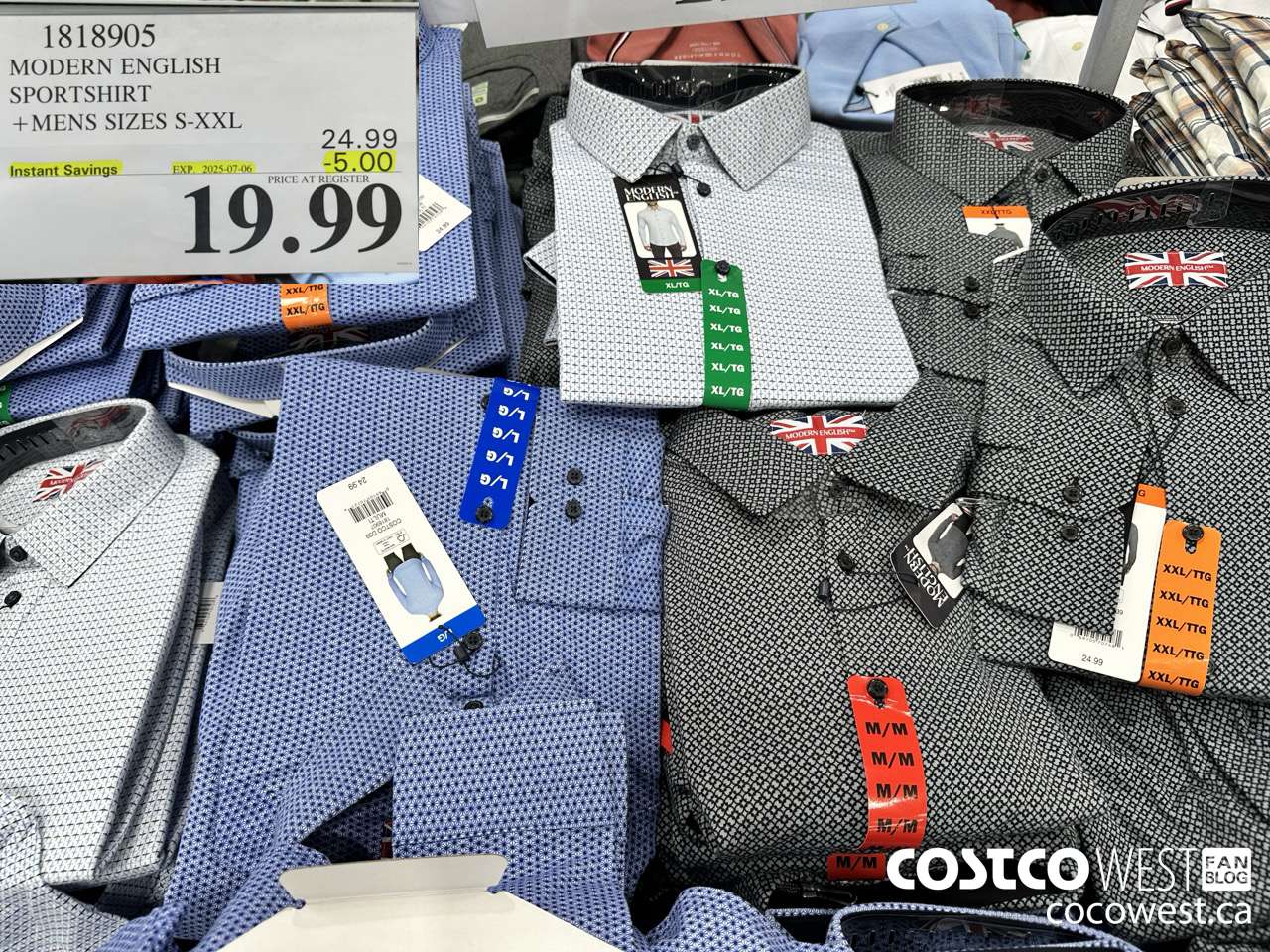 1818905 MODERN ENGLISH SPORTSHIRT MENS SIZES S-XXL ($5.00 INSTANT SAVINGS EXPIRES ON 2025-07-06) $19.99