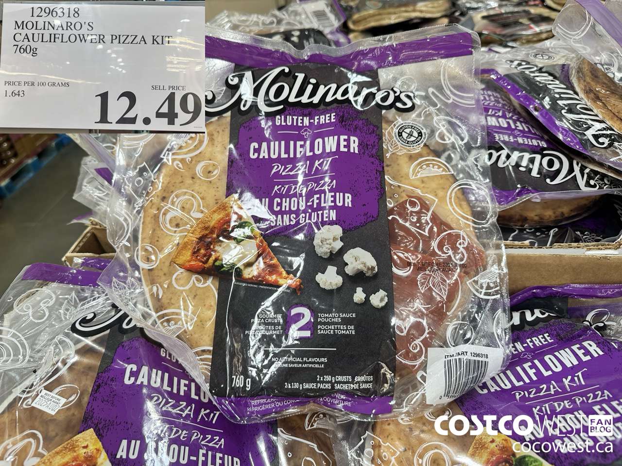 1296318 MOLINARO'S CAULIFLOWER PIZZA KIT 2 PACK 760g $12.49