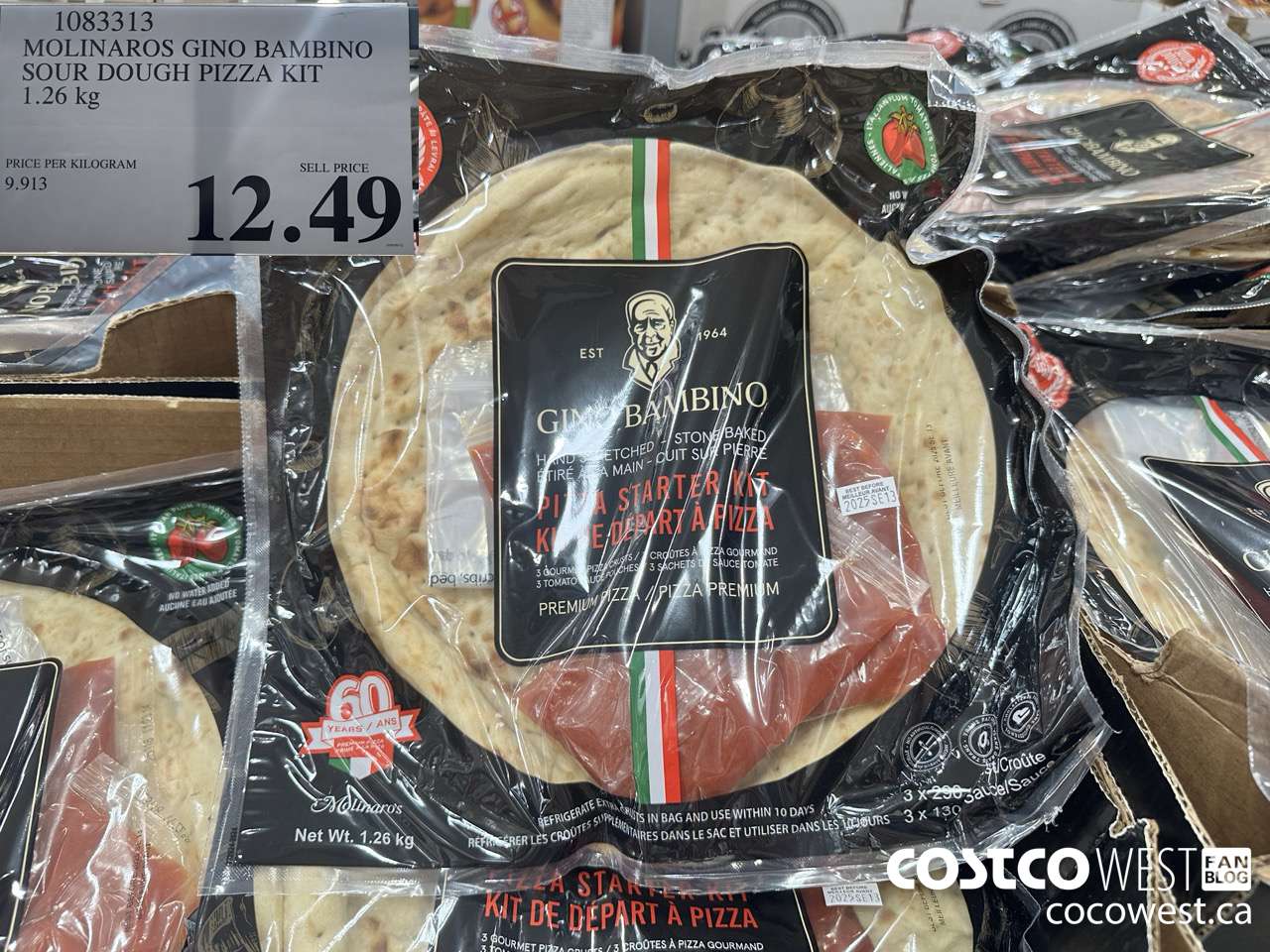 1083313 MOLINAROS GINO AMBINO STONE BAKED PIZZA KIT 1.26KG $12.49