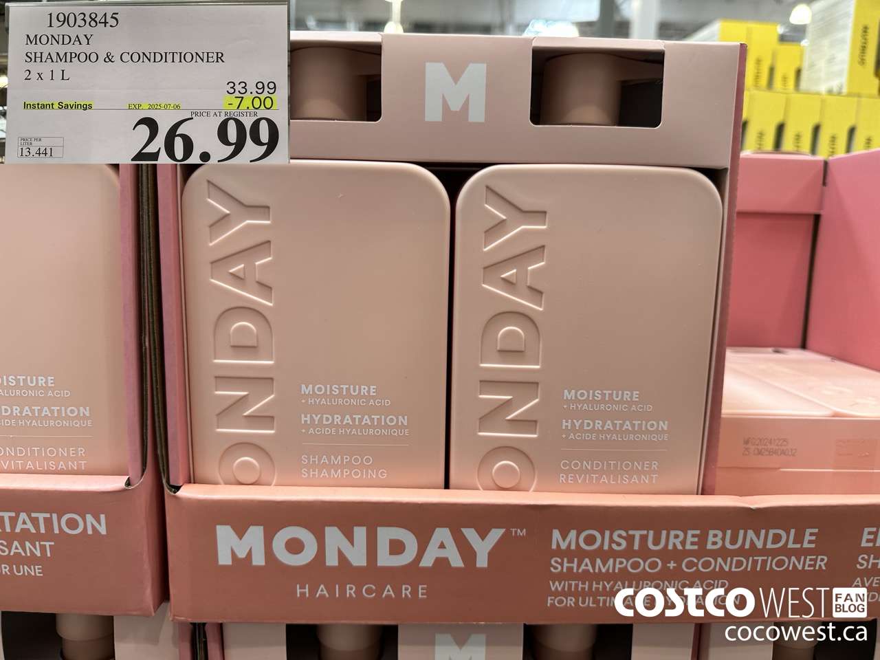 1903845 MONDAY SHAMPOO & CONDITIONER 2 X 1L ($7.00 INSTANT SAVINGS EXPIRES ON 2025-07-06) $26.99