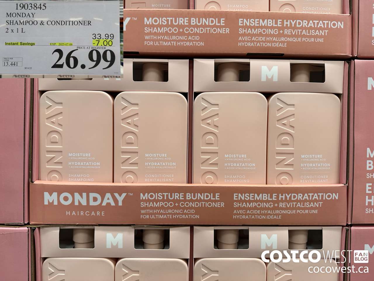 1903845 MONDAY SHAMPOO & CONDITIONER 2 X 1L ($7.00 INSTANT SAVINGS EXPIRES ON 2025-07-06) $26.99