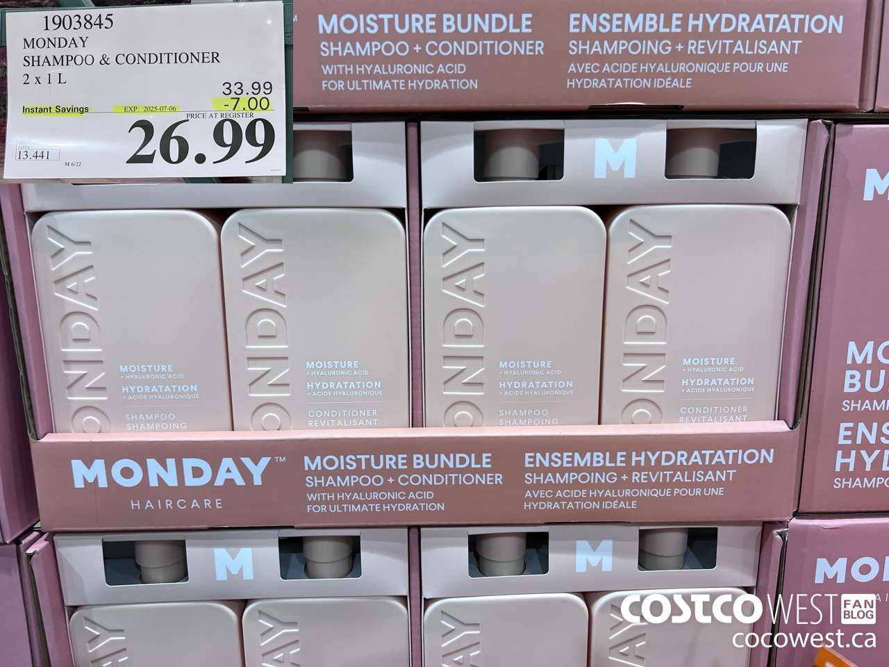 1903845 MONDAY SHAMPOO & CONDITIONER 2 X 1L ($7.00 INSTANT SAVINGS EXPIRES ON 2025-07-06) $26.99
