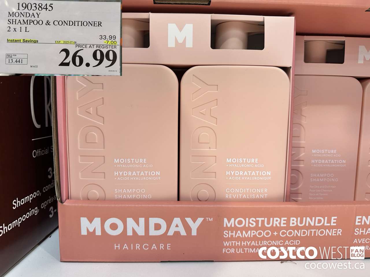 1903845 MONDAY SHAMPOO & CONDITIONER 2 X 1L ($7.00 INSTANT SAVINGS EXPIRES ON 2025-07-06) $26.99
