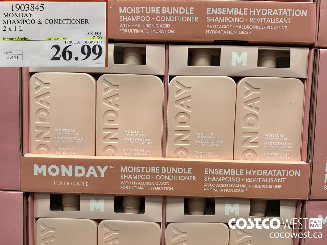 1903845 MONDAY SHAMPOO & CONDITIONER 2 X 1L ($7.00 INSTANT SAVINGS EXPIRES ON 2025-07-06) $26.99