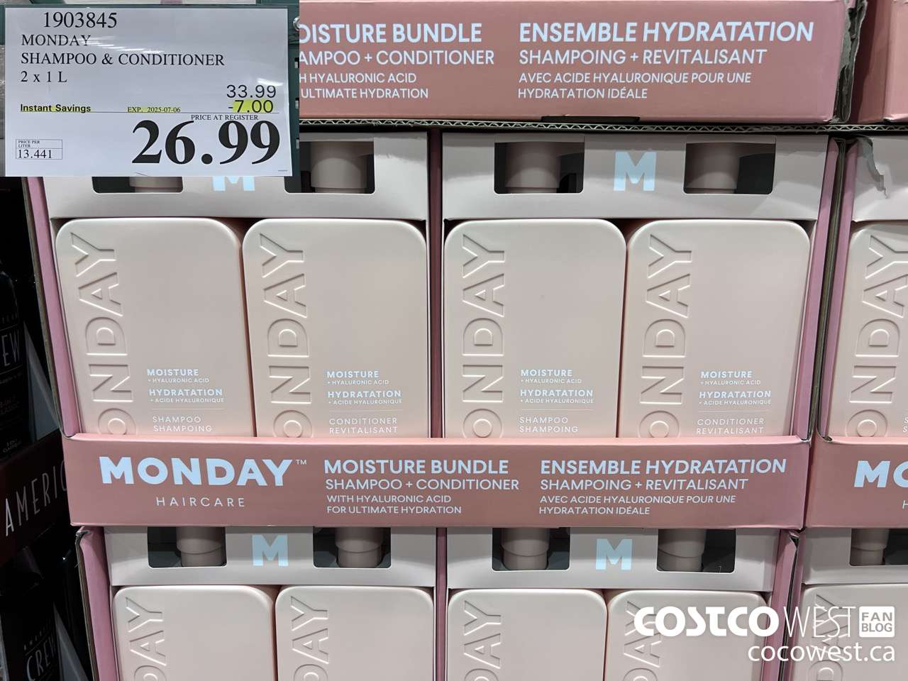 1903845 MONDAY SHAMPOO & CONDITIONER 2 X 1L ($7.00 INSTANT SAVINGS EXPIRES ON 2025-07-06) $26.99