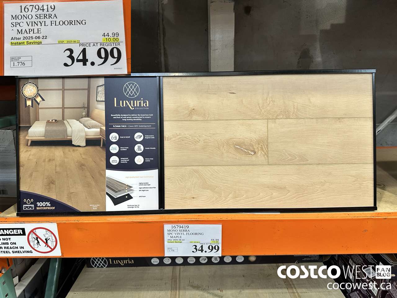 1679419 MONO SERRA SPC VINYL FLOORING MAPLE ($10.00 INSTANT SAVINGS EXPIRES ON 2025-06-22) $34.99