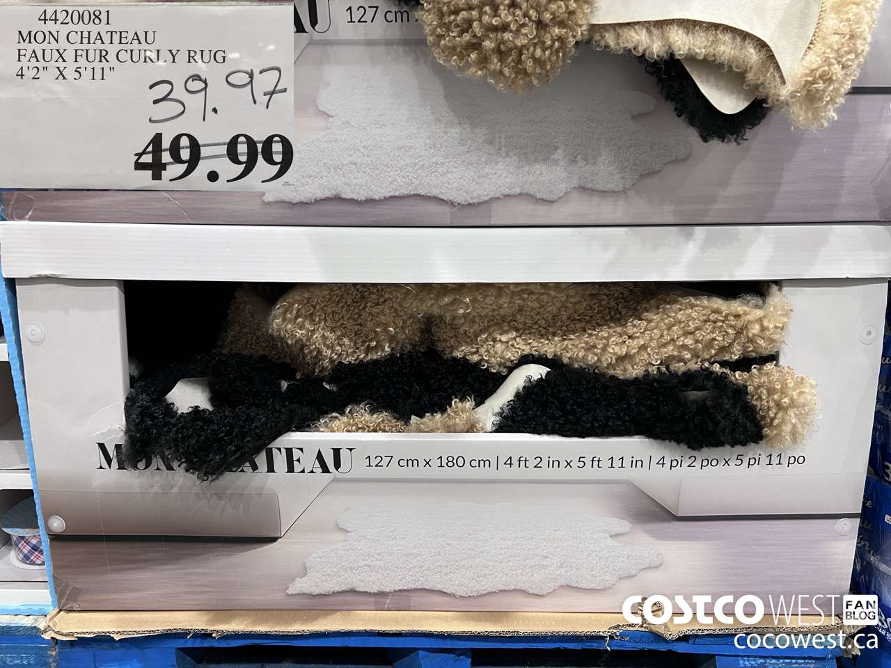 4420081 MON CHATEAU FAUX FUR CURLY RUG 4'2