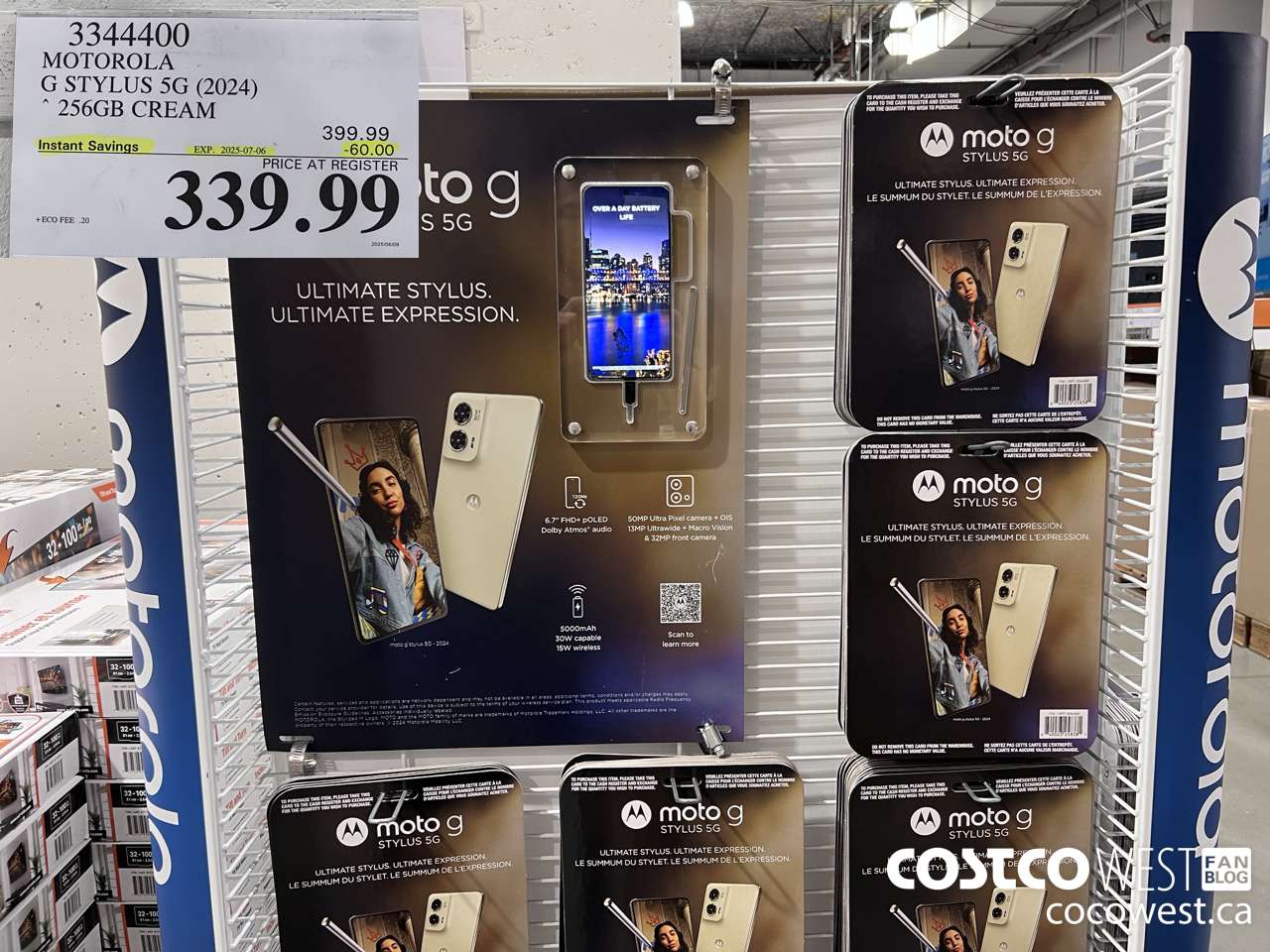 3344400 MOTOROLA G STYLUS 5G (2024) 256GB CREAM ($60.00 INSTANT SAVINGS EXPIRES ON 2025-07-06) $339.99