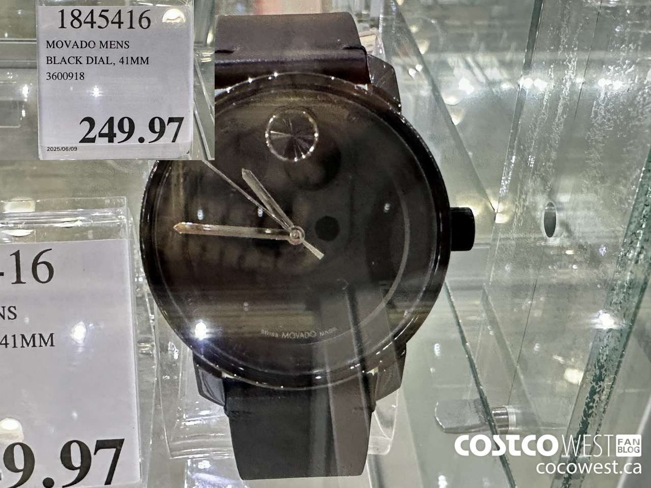 1845416 MOVADO MENS BLACK DIAL 41MM 3600918 $249.97