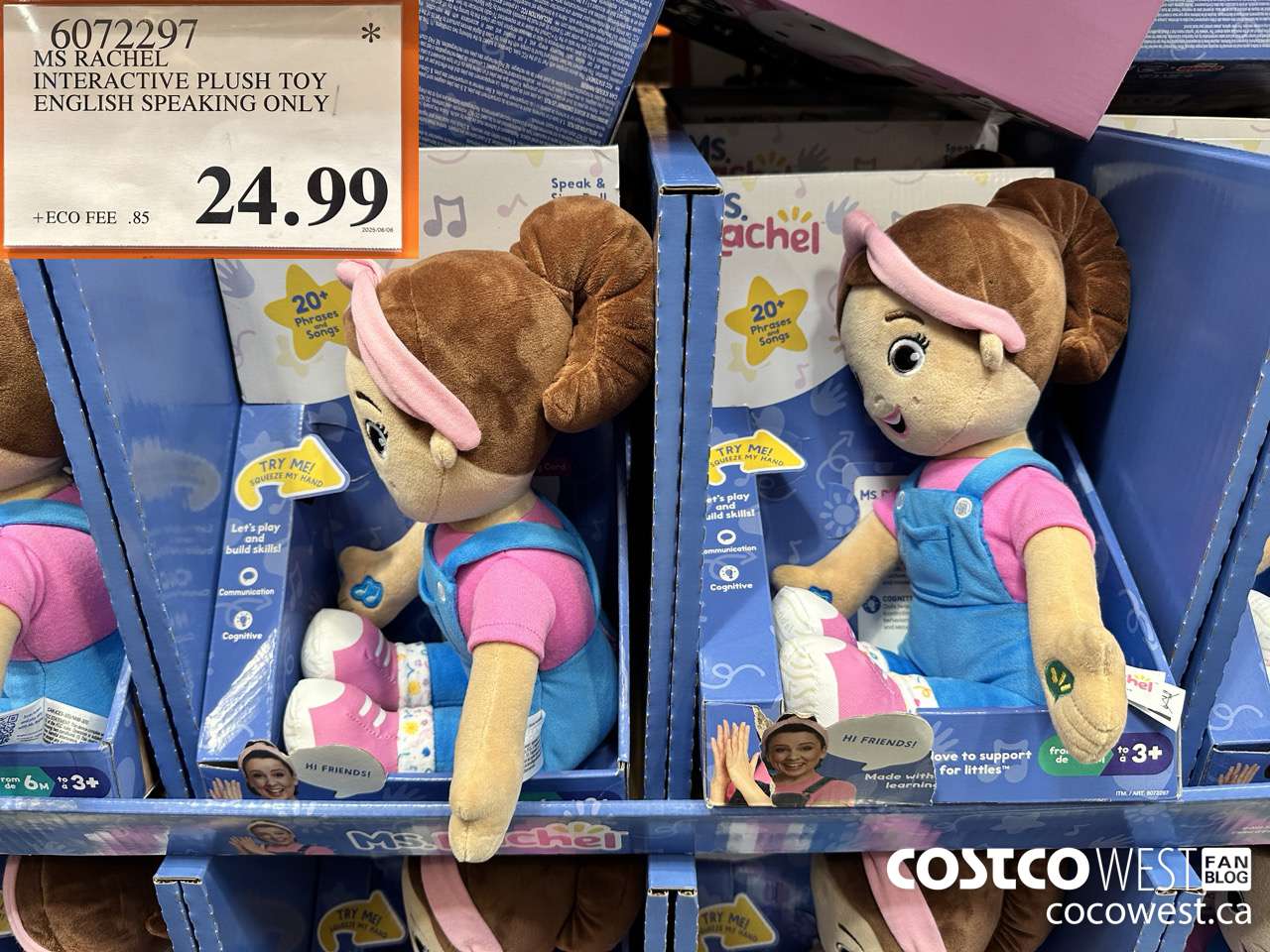 6072297 MS RACHEL INTERACTIVE PLUSH TOY ENGLISH SPEAKING ONLY $24.99