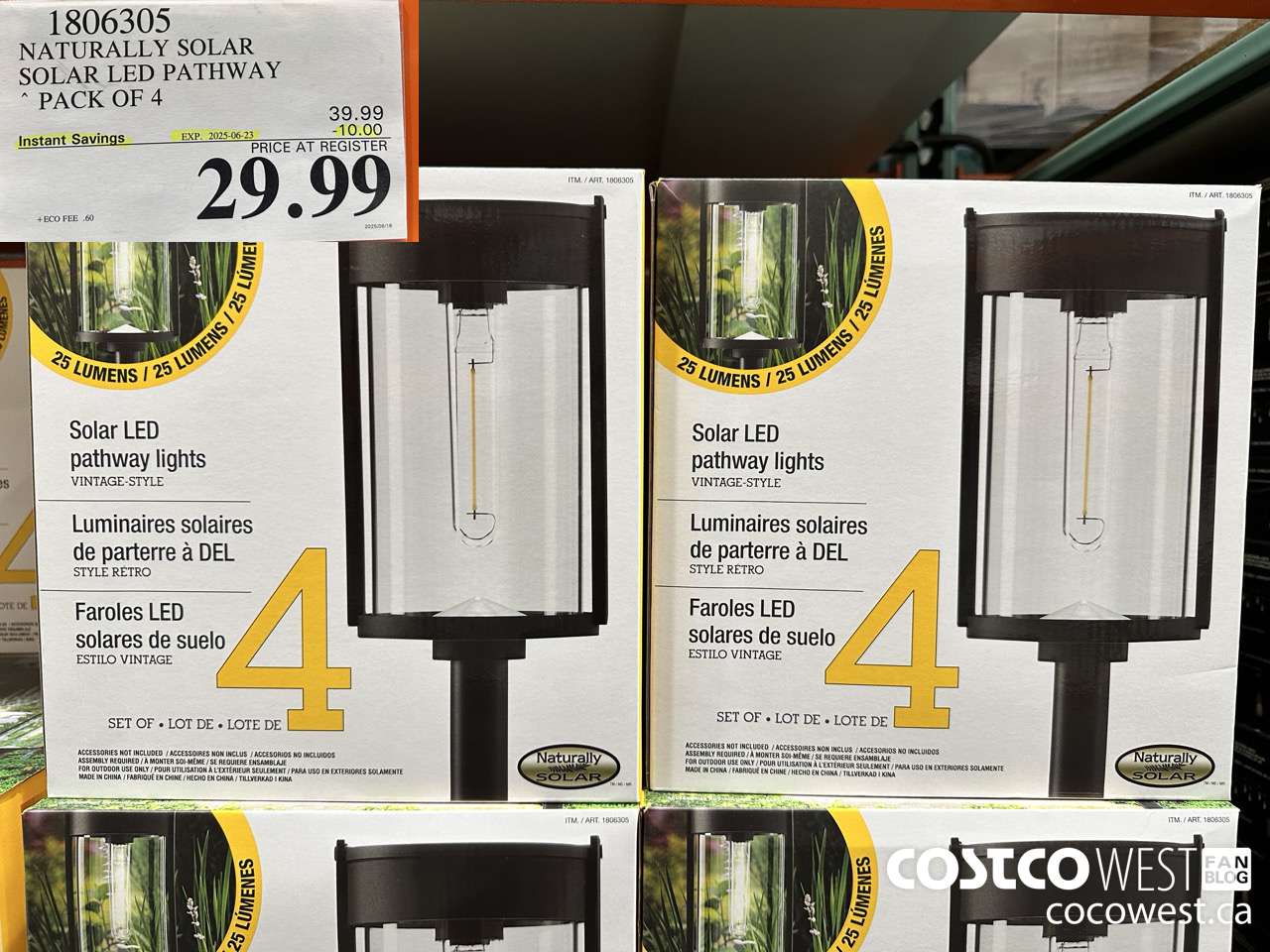 1806305 NATURALLY SOLAR SOLAR LED PATHWAY PACK OF 4 ($10.00 INSTANT SAVINGS EXPIRES ON 2025-06-23) $29.99