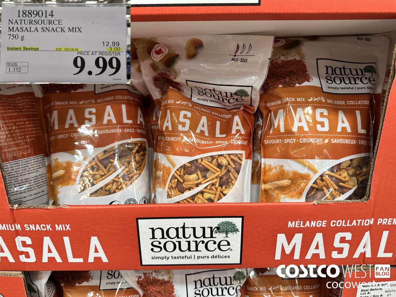 1889014 NATURALSOURCE MASALA SNACK MIX 750G ($3.00 INSTANT SAVINGS EXPIRES ON 2025-06-08) $9.99