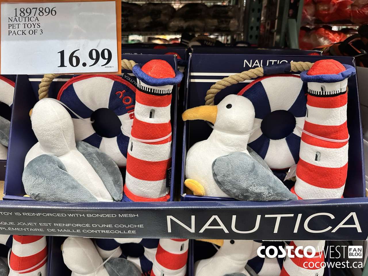 1897896 NAUTICA PET TOYS PACK OF 3 $16.99