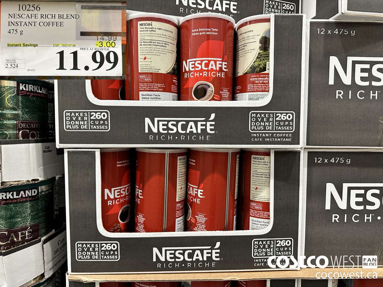 10256 NESCAFE RICH BLEND INSTANT COFFEE 475G ($3.00 INSTANT SAVINGS EXPIRES ON 2025-07-06) $11.99
