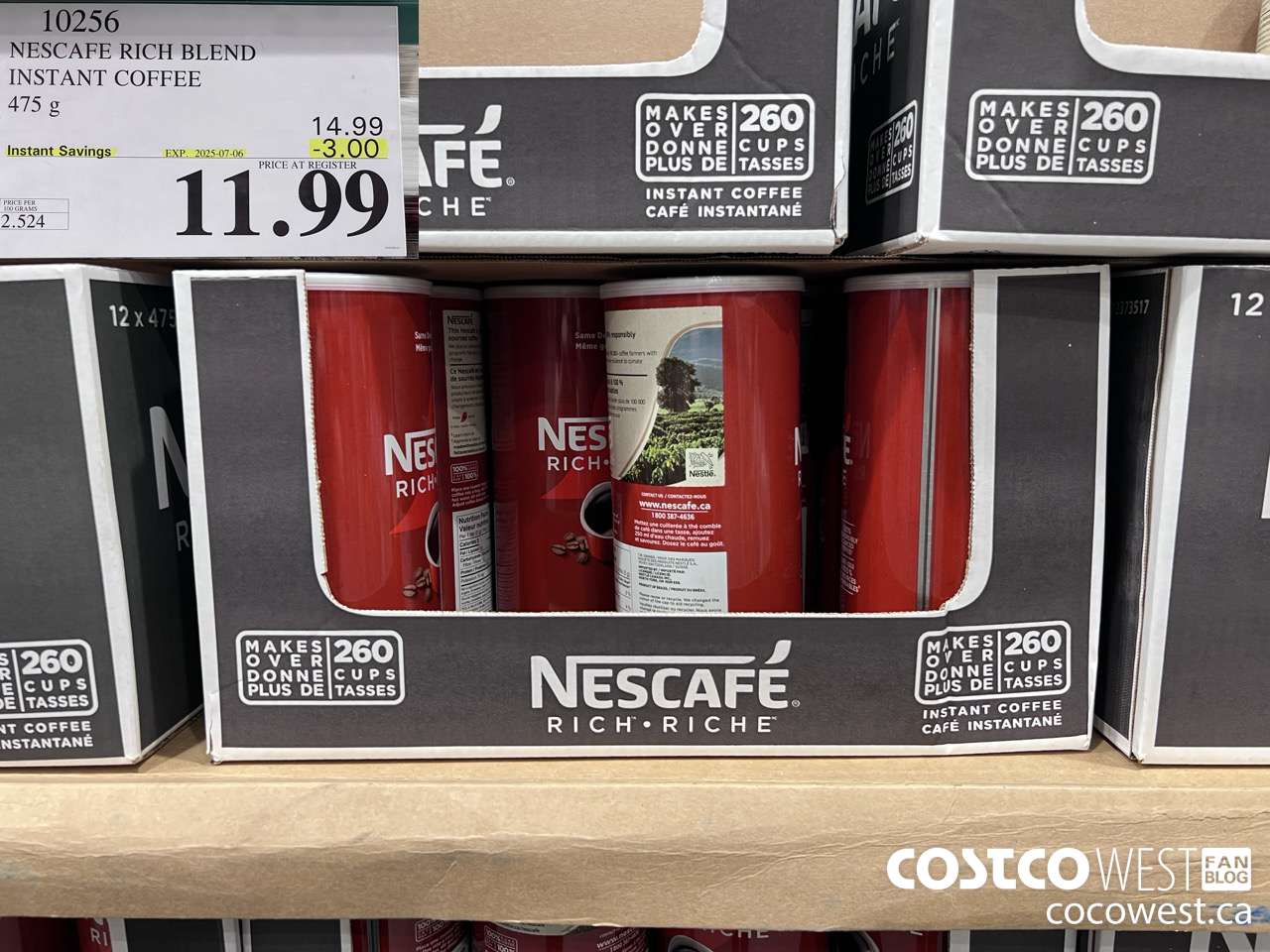 10256 NESCAFE RICH BLEND INSTANT COFFEE 475G ($3.00 INSTANT SAVINGS EXPIRES ON 2025-07-06) $11.99