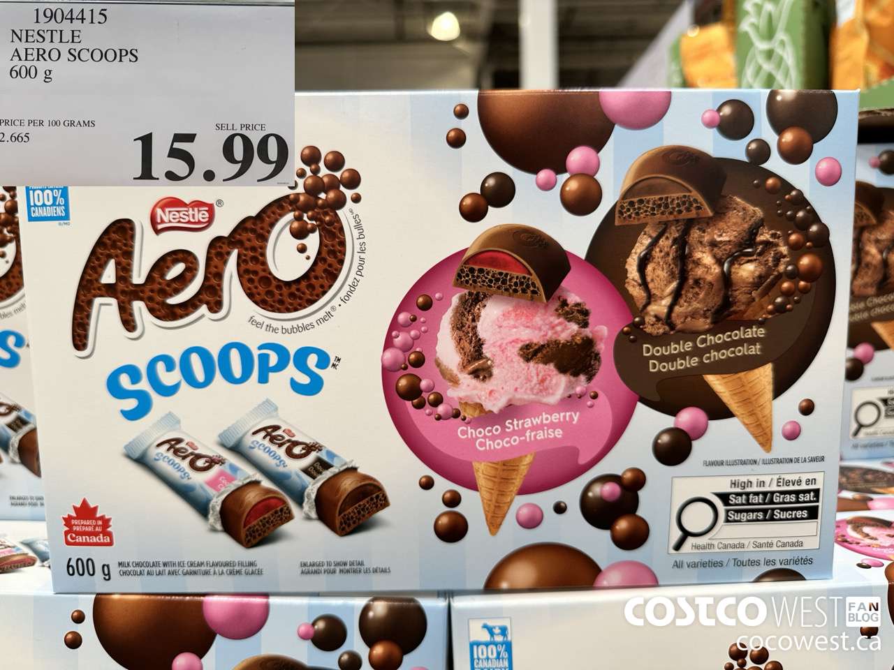 1904415 NESTLE AERO SCOOPS 600G $15.99
